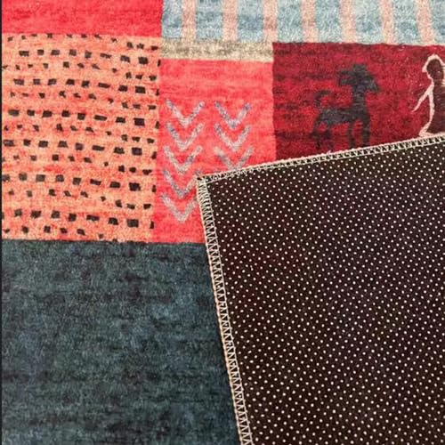 Tapis de salon marocain 140x200cm multicolore et rustique - 6