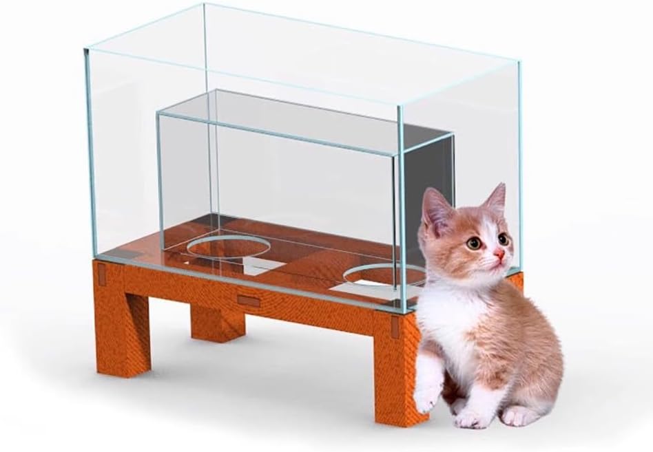27 Gallon Cat Bed Fish Tank, Floorstanding Cat Cave & Fish Tank, Large Cat Toy Betta Fish Bowl, Cat Bed Fish Tank for Stressed Cat, Dexule Cat House Fish Tank