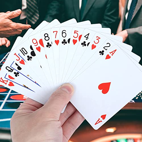 12er-Pack Standard-Spielkarten mit Kunststoffüberzug im Pokerformat – 6 rote und 6 Blaue Decks – Papier mit blauem Kern, Kasino-Qualität, Spielzeug-Geschenk für Familienspiele und Poker – Bild 7
