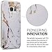 kwmobile Case Compatible with Samsung Galaxy S7 Edge - Case Clear TPU Cover with Design - Marble White/Gold