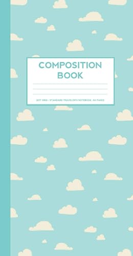 Composition Notebook Small Dot Grid notebook (Standard Traveler's Notebook Sized Notebook Light Blue Clouds )