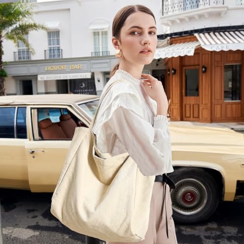 Image of Canvas Tote Bag for Women Large Hobo Shoulder Bag for Work Travel Casual Message Bag Tote Purse handbags