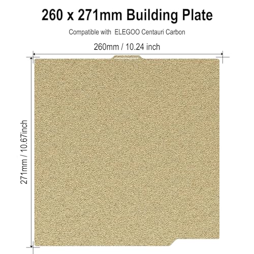 Image of 260x271mm Double Sided Textured PEI Build Plate for Elegoo CC /CC2 | Flexible Spring Steel Plate Strong Adhesion and Easy Release, for Elegoo Centauri Carbon /Centauri Carbon 2