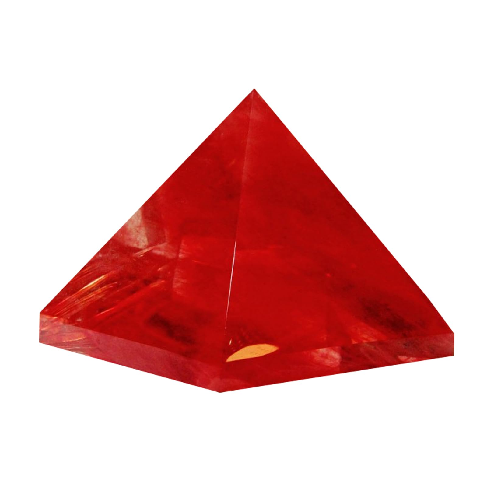 Piramide di cristallo rosso fuso – Ornamento energetico per la scrivania | Decorazione Feng Shui e Reiki, fermacarte in cristallo lucidato a mano, regalo per il bilanciamento dei chakra