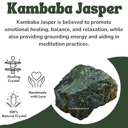 Image of Amazing Gemstone 2 Pieces Kambaba Jasper Raw Crystals and Healing Stones, Natural Rocks for Tumbling and DIY Raw Stones and Crystals