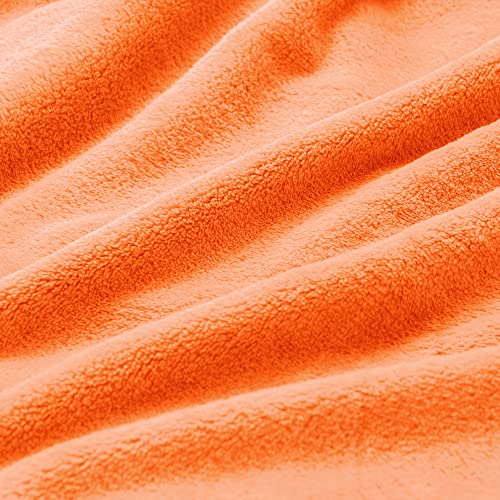 Image of BEDELITE Orange Throw Blanket for Couch & Bed, Luxury Plush Cozy Fleece Blanket 50 inch x 60 inch, Soft Lightweight Fall Throw Blanket for Home Furnishing