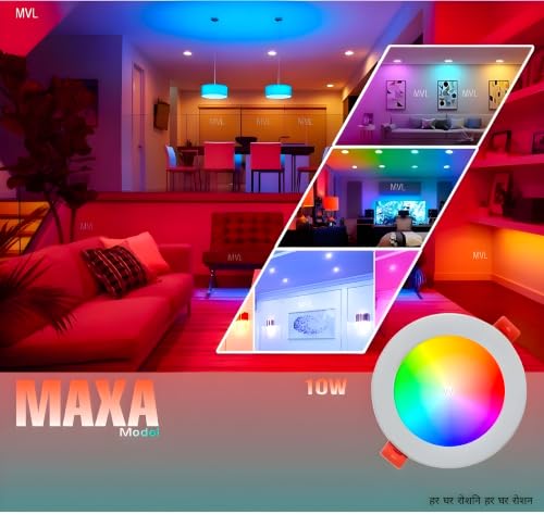 Image of 10W 7 in 1 Multicolor LED Ceiling Down Light | Round Concealed Ceiling Light Pack of 8