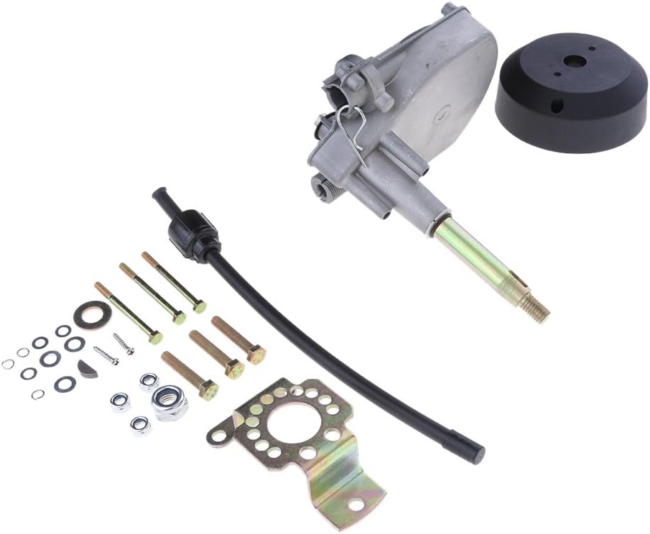 Marine Outboard Rotary Mechanical Steering Helm System Assembly for YK7 Boats - Chromed Zinc Alloy - 90 Degree Tilt - Includes Mounting Hardware