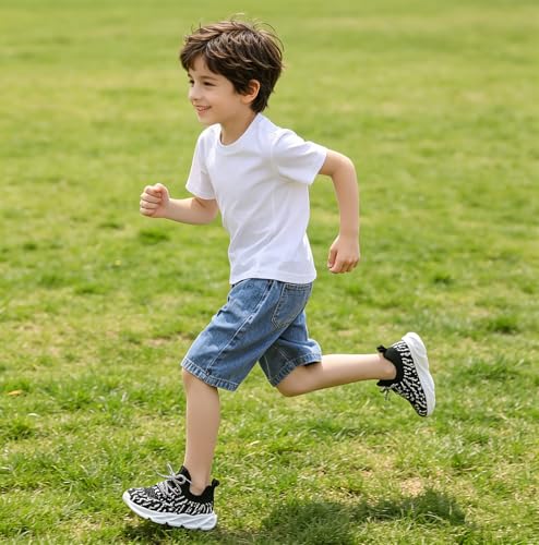 Image of DADAWEN Boys Girls Sneakers Kids Lightweight Breathable Tennis Shoes Strap Running Athletic Shoes for Toddler /Little Kid /Big Kid
