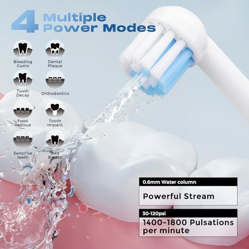 Portable Water Dental Flosser – Powerful 300ML Cordless Oral Irrigator (4 Modes, IPX7 Waterproof) - Image 5