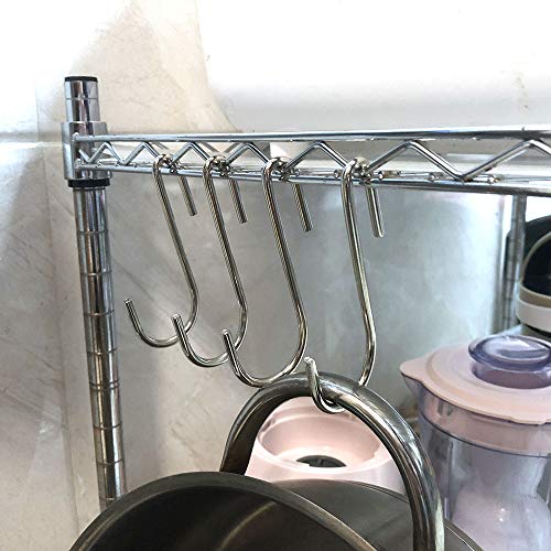 Lqj Pro Large S Hooks Anti-Rust Hang Iron Cast Pots And Pans From Wire Rack Shelf Narrow End Don't Come Off 7 Pack 3.7" Length Solid Metal Hang Tools Kitchenware Belt Handbag In Closet Pantry Garden #TOP7