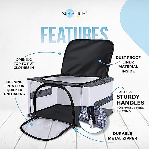 Image of SOLSTICE Storage Box for Clothes of Plastic (44 x 32 x 24 cm) | Oraganisers Storage box for Cloth, Dresses, Saree, Lehenga. Pack of 2