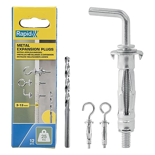Rapid Hollow Wall Anchors, Pack of 12 Wall Hooks Heavy Duty