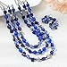 Aenu Multi Layered Shell Beaded Necklace for Women Boho Colorful Crystal Beads Strand Statement Fashion Jewelry Set Gift (Blue)