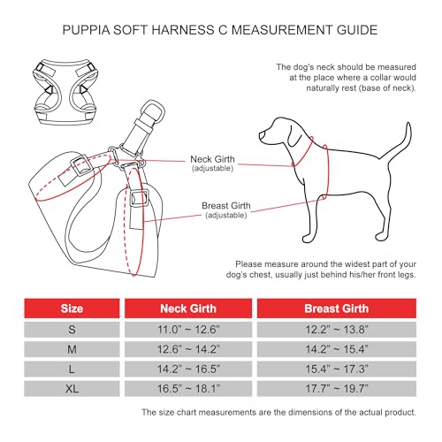 Image of Puppia PARA-HC1533-BK-S Black Soft Harness C Pet-Vest-Harnesses, Small