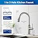 Arofa Kitchen Faucet with Pull Down Sprayer, Brushed Nickel Kitchen Sink Faucet 1-3 Hole Single Handle High Arc Stainless Steel Commercial Modern Kitchen Faucets for RV/Laundry/Outdoor/Farmhouse Sink