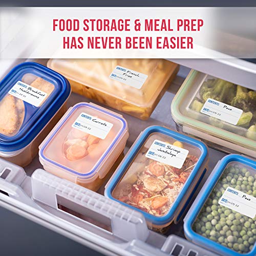 Mess Dissolvable Freezer Labels - 500 Removable Food Container Labels - Blank Labels For Food Containers - Dissolvable Food Labels Stickers -Freezer Tape - Bottle Labels, Jars Food Storage Labels 1X2" #TOP5