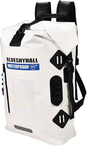 Miniatura 5 de Blueshyhall Mochila seca impermeable para acampar de viaje al aire libre, 35 L blanco, Mochila de viaje impermeable
