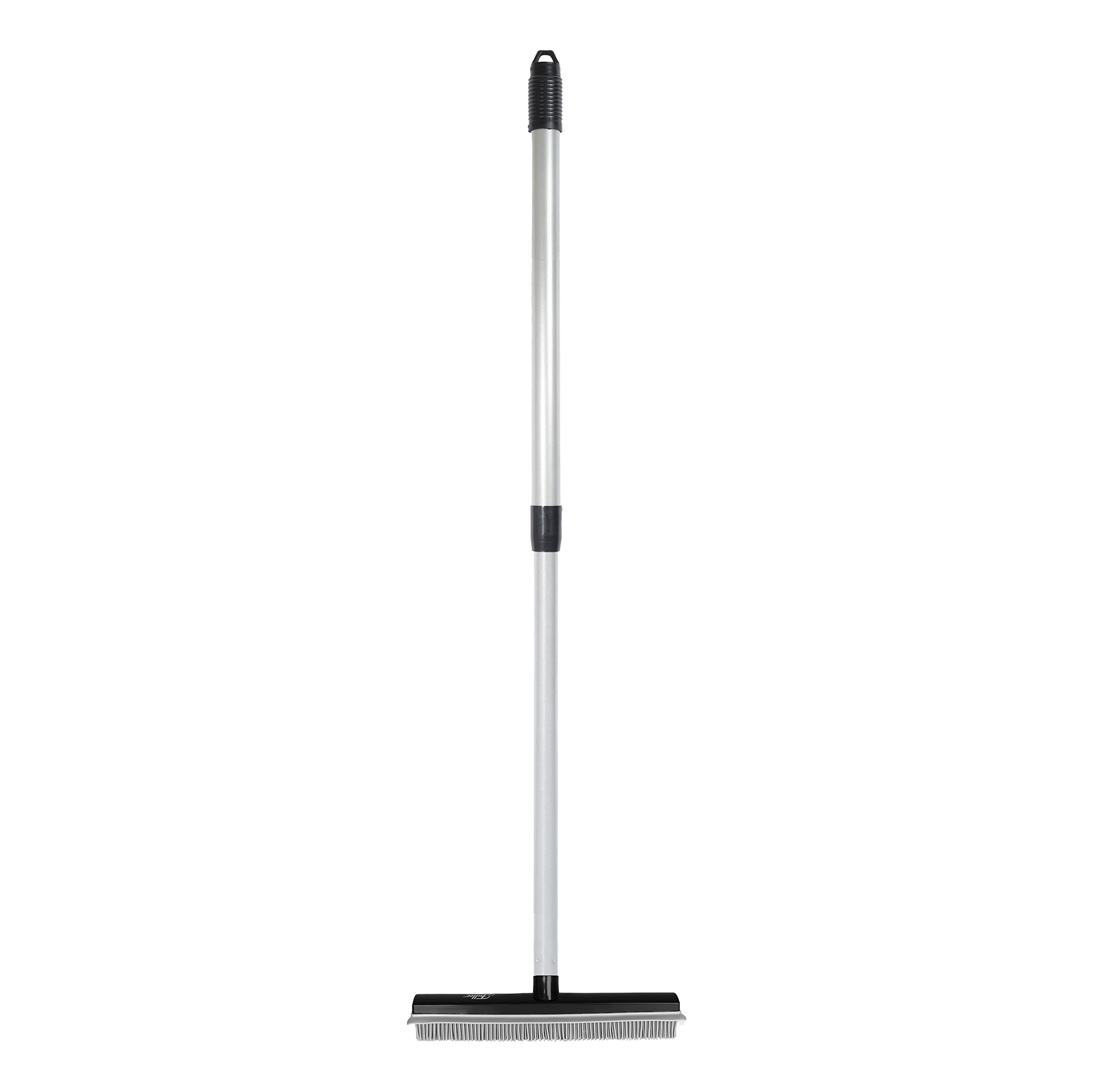 Fuller Brush Escoba de goma con mango ajustable, para alfombras, suelos, escaleras, tapicería, acción electrostática, elimina las partículas de pelusa de pelo de mascotas, pelusa y suciedad, escobilla