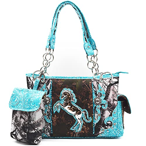 Bolso de hombro para mujer estilo western con diseño floral miniatura 2