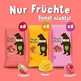 BEAR Fruchtrollen Mixbox I 100% Natürliche Inhaltsstoffe I Ohne Zusatz von Zucker I Gesunder Snack für Kinder & Erwachsene I 24 Beutel x 20g I 480g