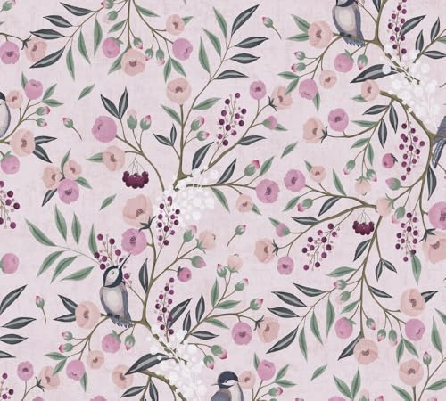 A.S. Création Lilly & Luis Non-Woven Wallpaper with Little Flowers in Multicolour, Pink, Purple - Image 3