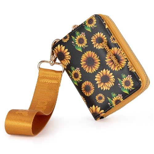 Image of Montana West Small Sunflower Wallet for Women Female Ladies with a Detachable Wristlet Women's Wallet with Rfid Blocking Lining Minimalist Lightweight & Easy to Carry MWC-4201BK