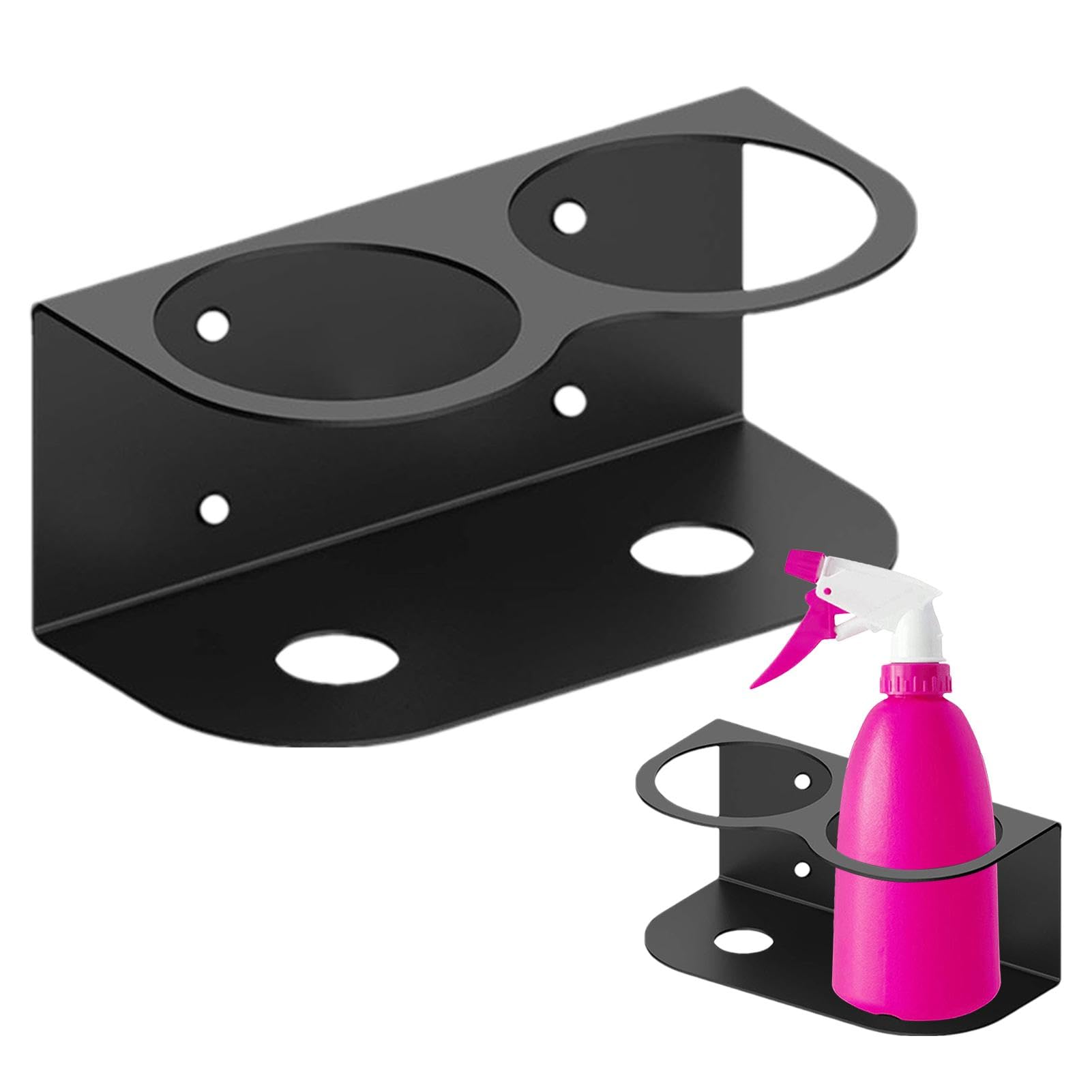 Support Mural Flacons Pulvérisateurs – Organisateur Aérosols En Acier Noir, 1 à 3 Trous, Rangement Peinture & Jardinage