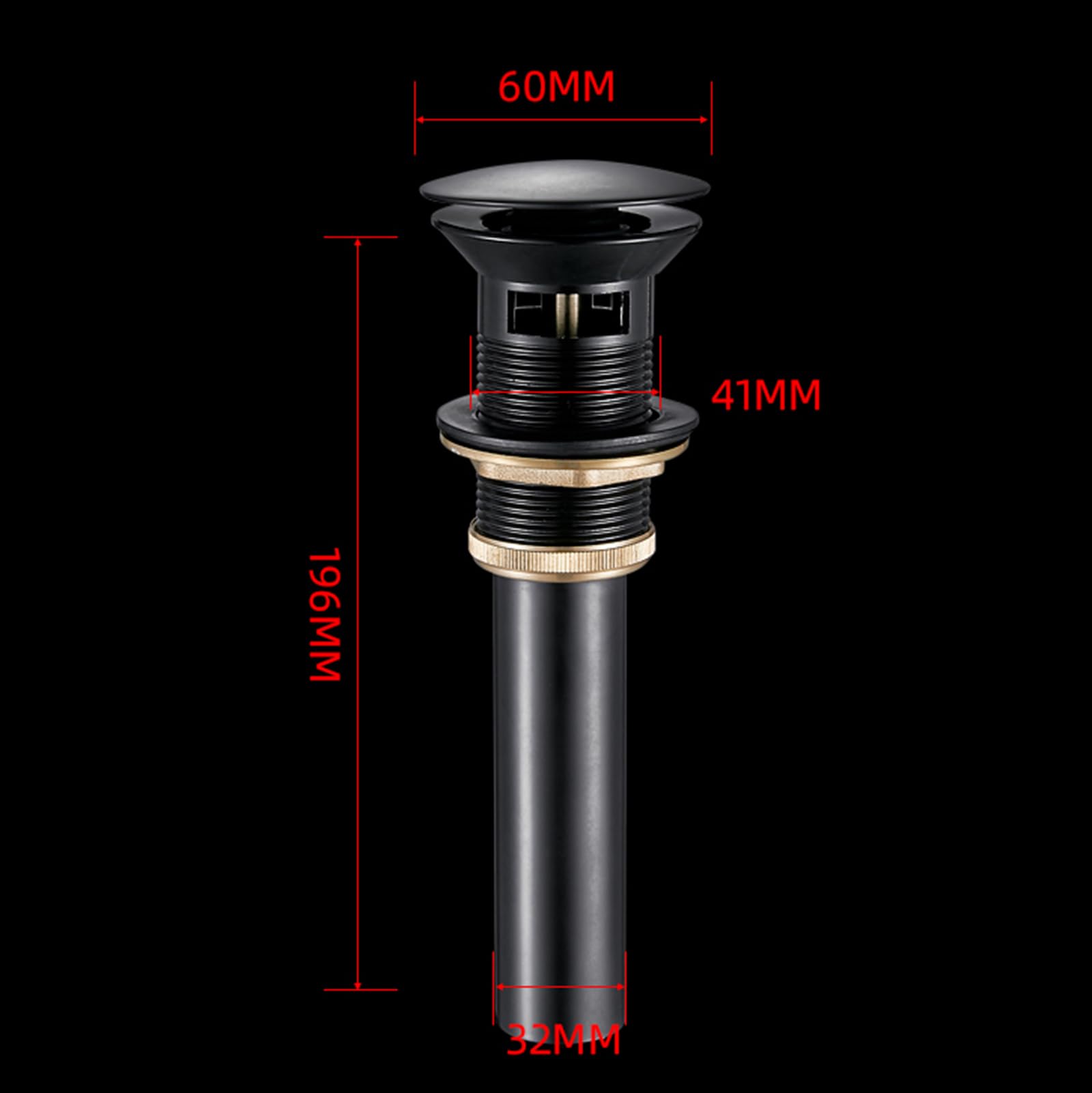Desague Lavabo Desagüe Automático Antiolor Negro con Junta de Estanqueidad Valvula Desague Lavabo Para BañO, Negro