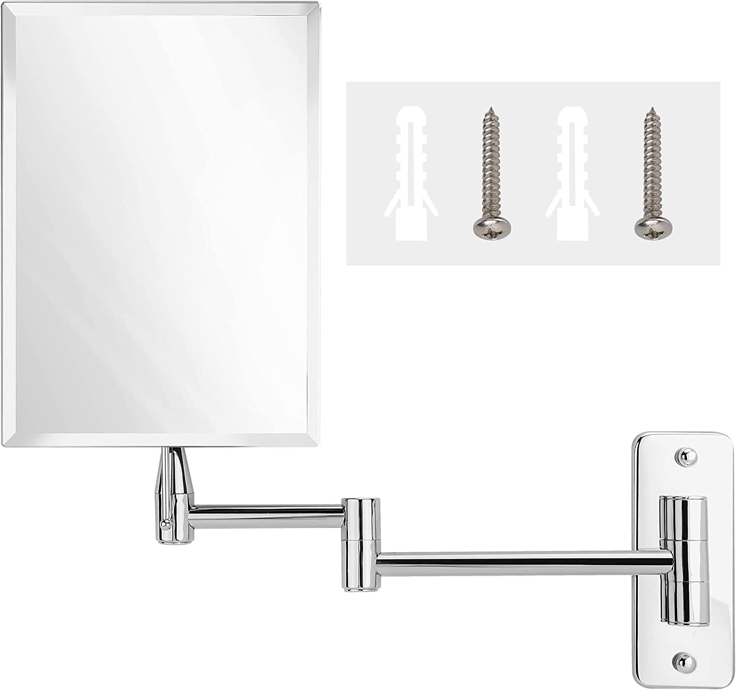 MIRRORVANA Espejo de Pared sin Marco para baño, 22 x 16 cm (Cromo)