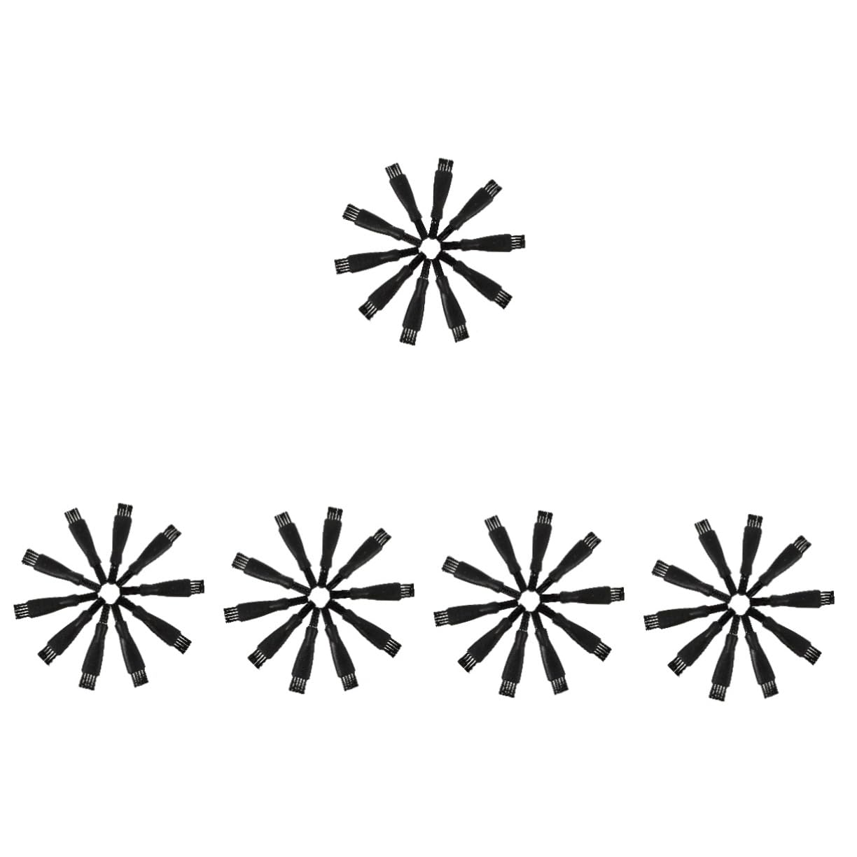 FOMIYES 5sets Electric Shaver Cleaning Fade Brush Black Replacement Nylon Brush for Men's Razor 10pcs*5