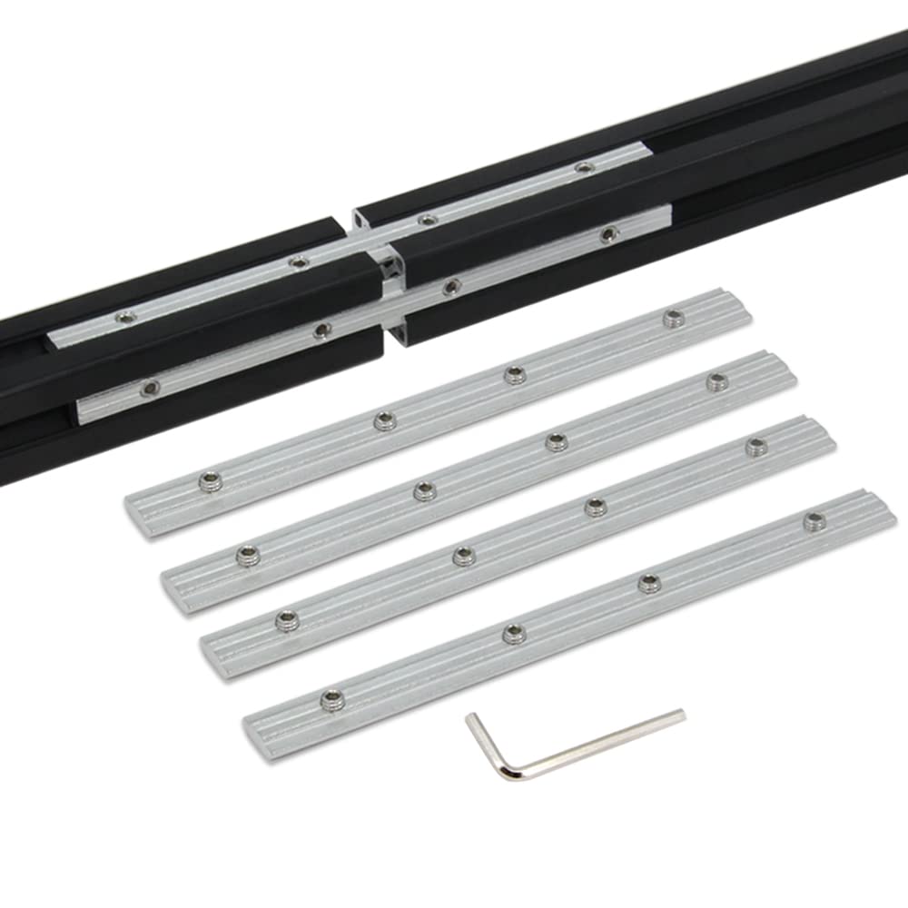 Yeebyee Silber Geradliniger Verbinder 7.1"Joint Bracket mit M6 Schraube für 0.31" Slot 3030 Serie Aluminium Extrusion Profil, 4Stück/Packung