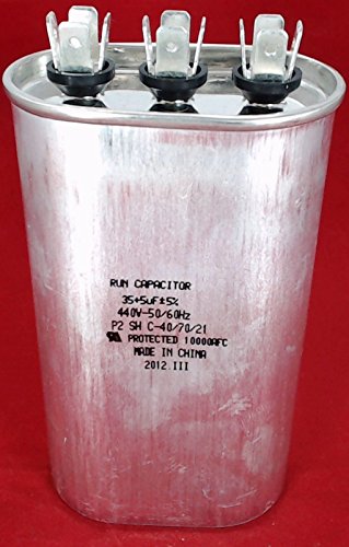 SUPCO CD35+5X440 Dual Motor Run Capacitor, Oval, 35 + 5 Mfd x 440V, 4.125