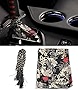 YAKEFLY Universal Shift Boot Cover,Japanese Element Gear Shifter Knob Boot Cover,Fabric Stitch Ancient Shifter Shift Knob Boot Dust Cover,Japanese Style Katana Shift Boot Cover (Brocade carp)