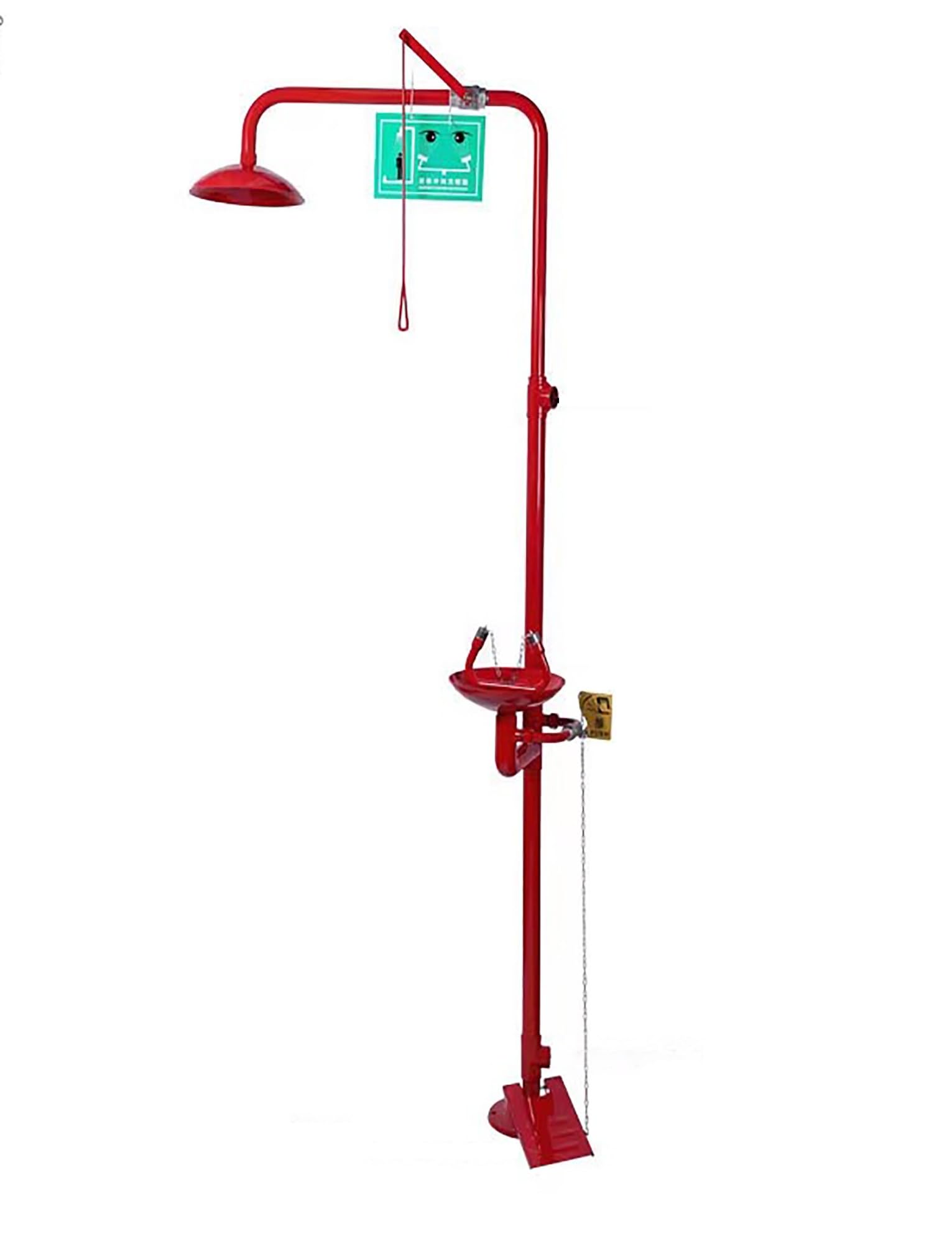 Estación de Ducha de Emergencia con lavaojos, estación de Ducha de Seguridad combinada con lavaojos y Varilla Triangular, Programa de Lavado de Ojos, para Uso Industrial y de Laboratorio (ro