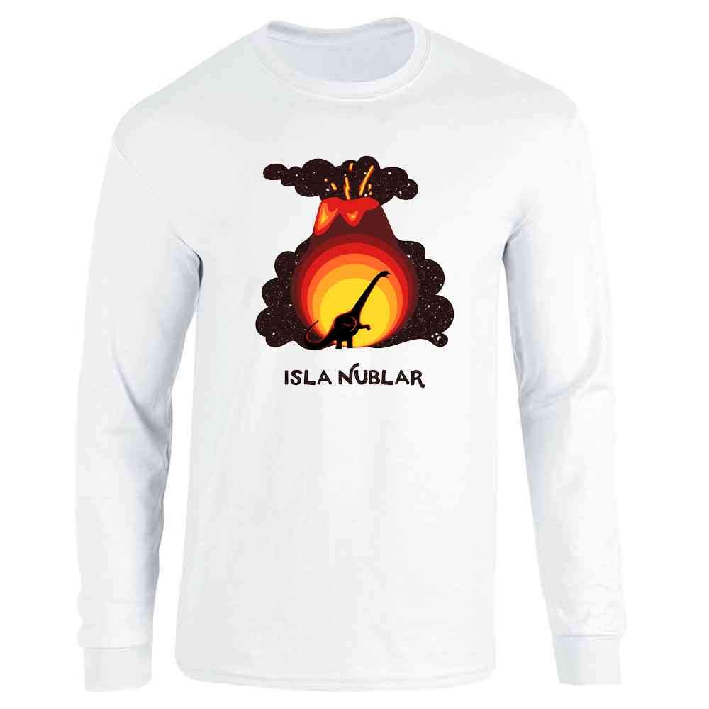 Isla Nublar Travel Vacation Dinosaurs Funny White 2XL Full Long Sleeve Tee T-Shirt