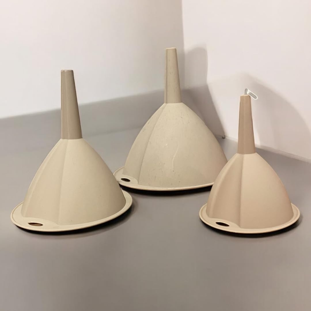 PARENCE.- Set di 3 imbuti in plastica per alimenti - diverse misure per cucina, garage e altro - facile da pulire e riporre - 3 pezzi