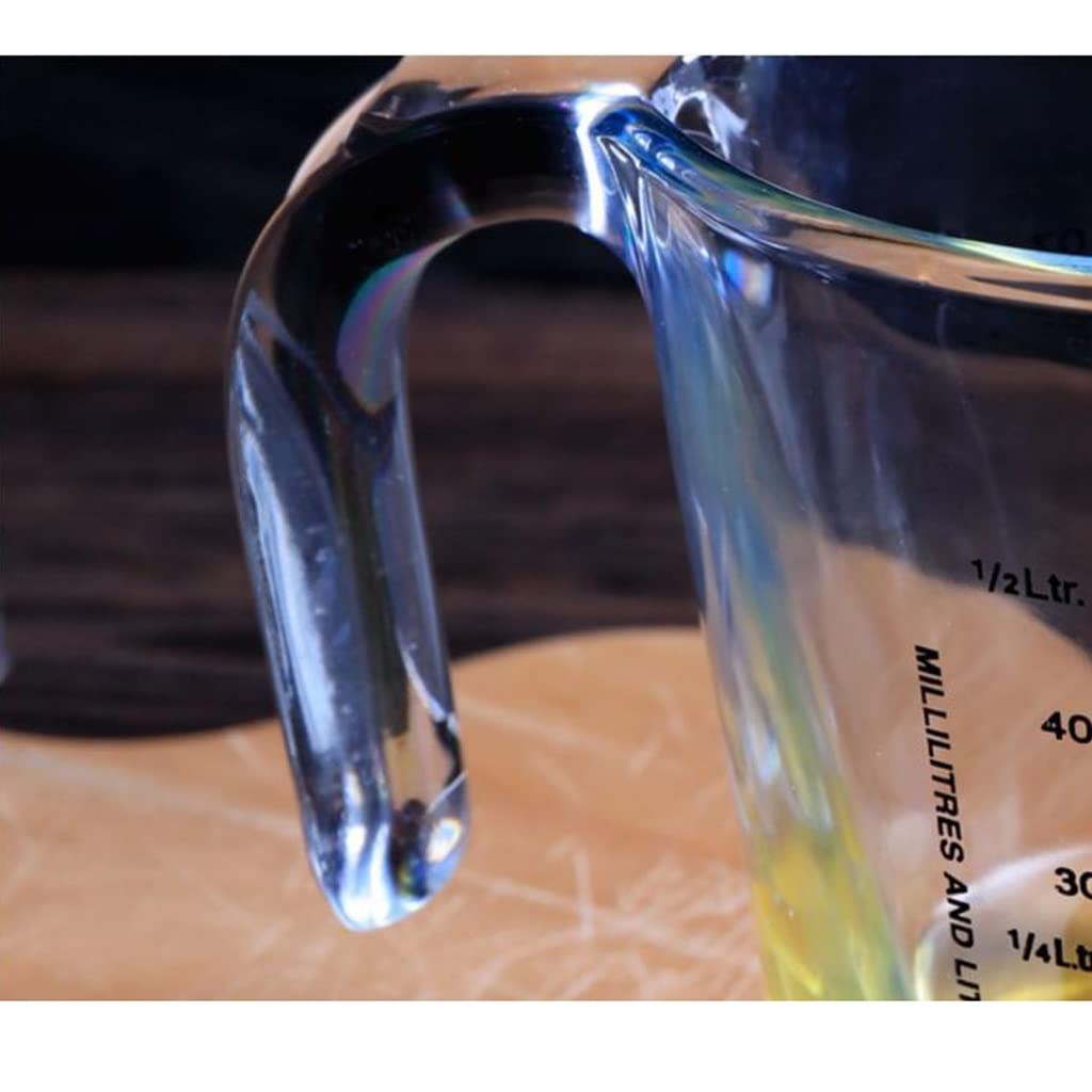 Tazas medidoras for Hornear, Cocina, Tazas for Leche, harina, Resistentes a Altas temperaturas, Tazas medidoras de Vidrio for el hogar con Escala(500ml)