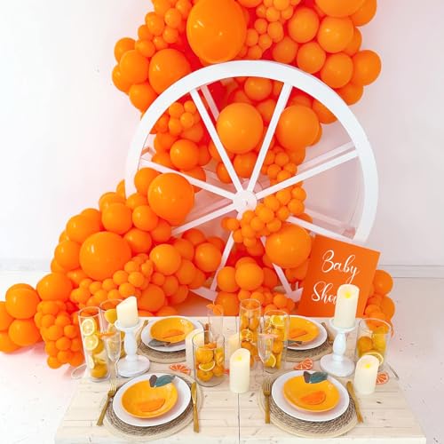Eitolo Orange Balloons 143 pcs Matte Orange Balloon Arch Garland Kit 5/10/12/18 Inch Different Size Latex Balloons for Women Boys Girls Birthday Party Halloween Wedding Picnic Bridal Shower Decoration - Image 4