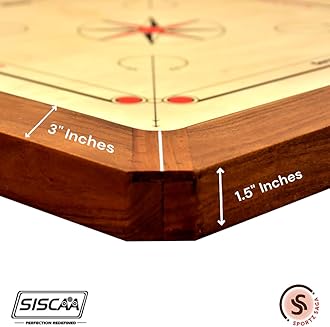 Siscaa Winit Sureslam Carrom Board Full Size 35 Inch | Premium Fast Indian 29x29 Inch Ply | Includes Genius Striker, Coin Set, Top Cover, Powder | Perfect for Champions