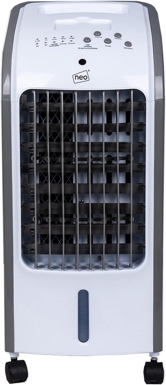 Neo 4L 80W Oscillating Air Ice Water Evaporative Mini Portable Cool Cooler Fan Remote (White)