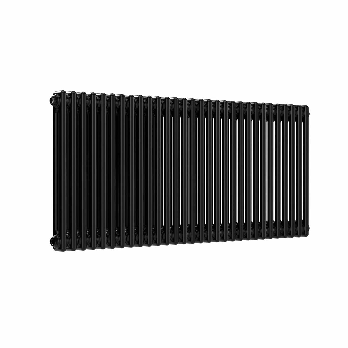Lux Heat Black Horizontal 2 Column Traditional Radiator 600mm (H) x 1370mm (W)