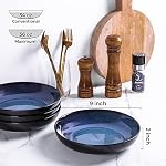 LERATIO 9.0" Ceramic Pasta Bowls Set of 6,38oz Large Stoneware Bowls Set - Image 3