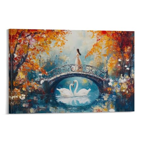 EKZLQJWPN Cisne Canvas Wall Art Customised Personalised Photo on Canvas for Bedroom Room Picture Digitally Printed 16x24inch(40x60cm)