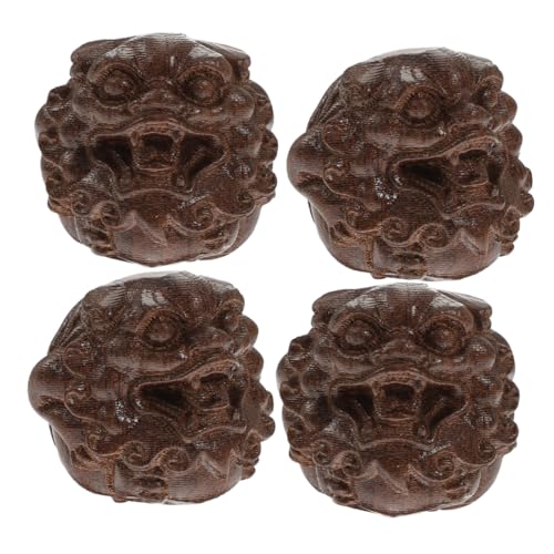 SHERCHPRY 4pezzi Palline Portatili in Legno Palle Lisce Per Esercizi Alle Mani Piccole Palle Per Alleviare Tensione Muscolare e Stanchezza