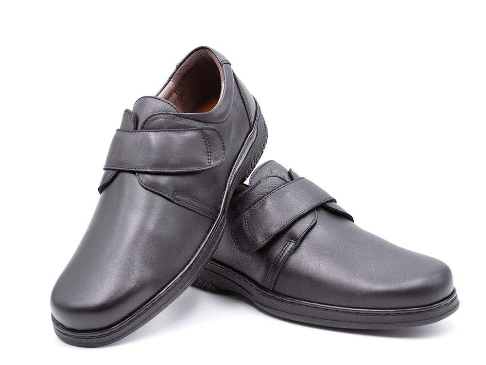 Zapato mocasín de Ancho Especial,Tira Adhesiva,con Suela de Goma Antideslizante, para diabéticos, para: Hombre