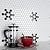 SOMERTILE Metro Hex Glossy White with Black Snowflake 10-1/4" x 11-7/8" x 5 mm Porcelain Mosaic Tile (10 Tiles/8.65 sqft.)", White/Black (FXLM1HGS)