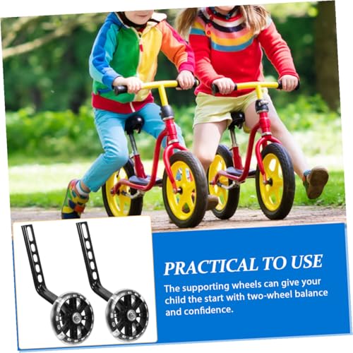 Set de 4 Ruedas de Entrenamiento DOITOOL con Estabilizadores Auxiliares Ajustables Negros, Ruedas de Repuesto Resistentes para Niños y Bicicleta miniatura 5