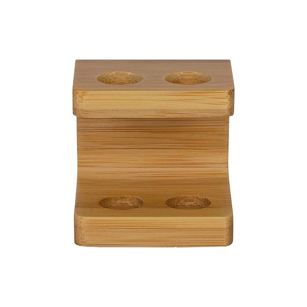 Supporto per spazzolino elettrico multi slot per la casa, mini portatile, durevole, in bambù naturale, antiscivolo, autoportante (3 slot)