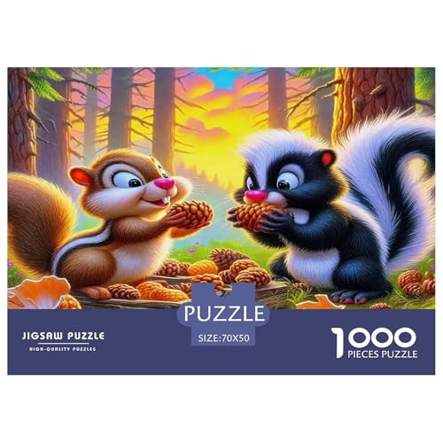 Puzzle de 1000 piezas para adultos con escena de bosque y animales en tamaño de 70x50cm